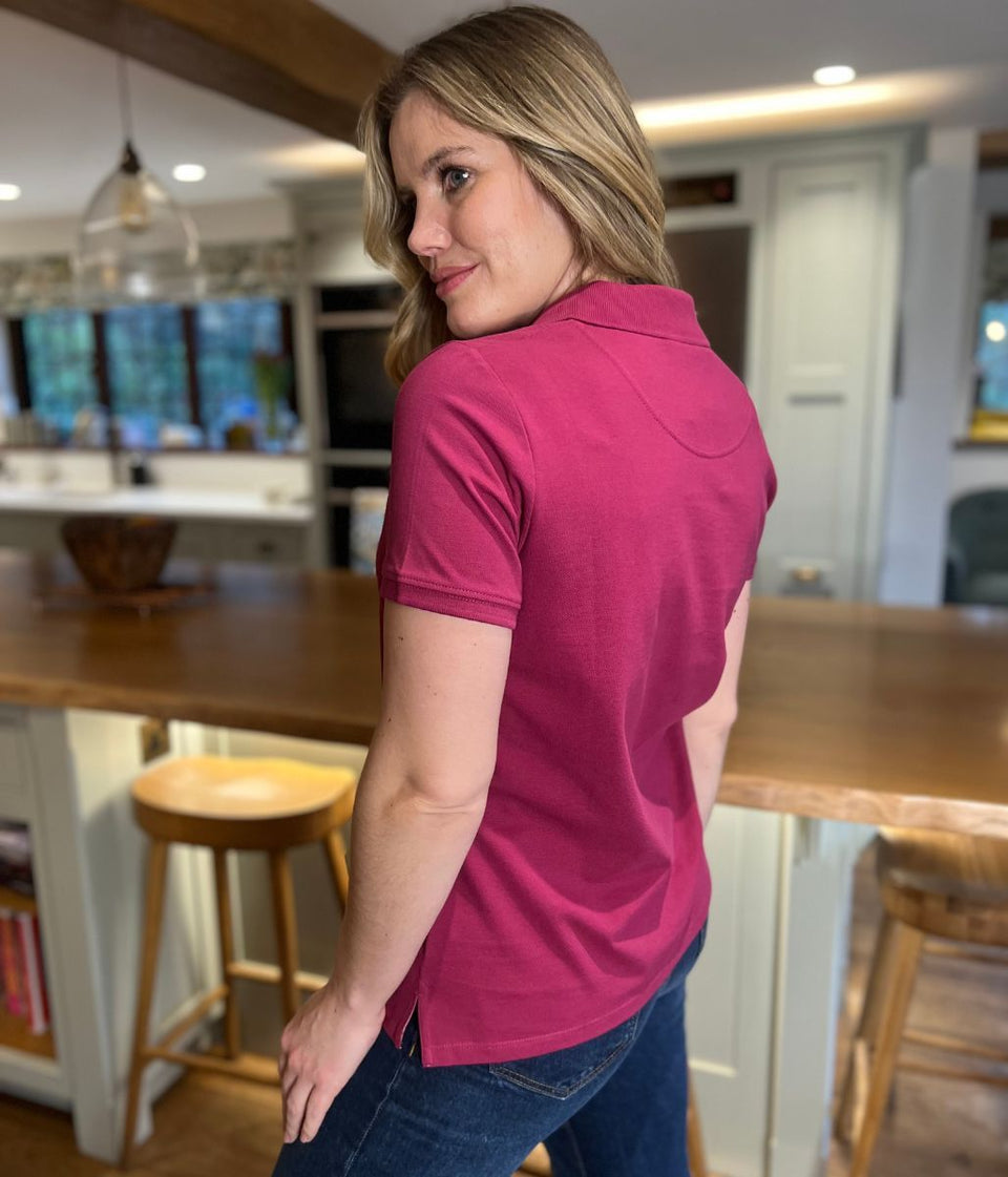 Raspberry Short Sleeve Logo Polo Shirt