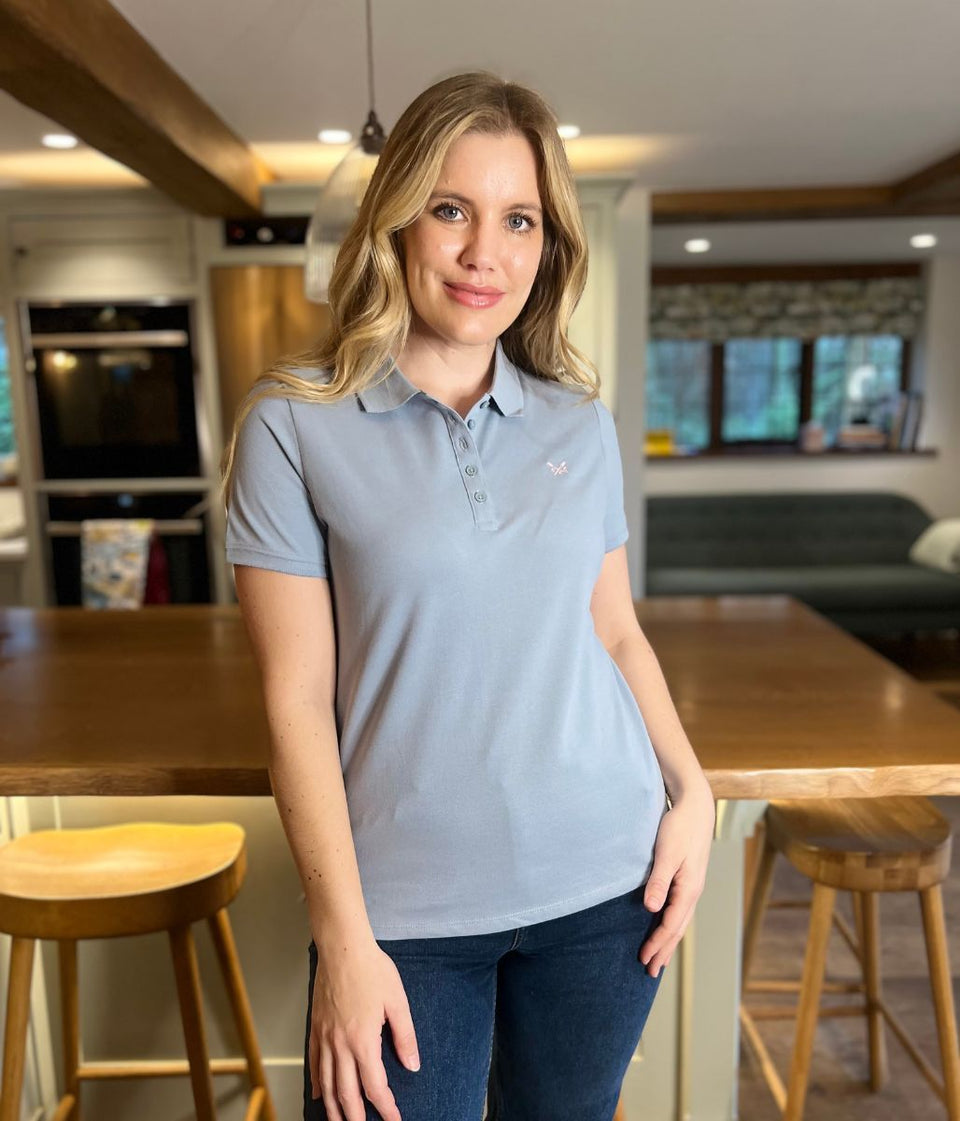 Blue Short Sleeve Logo Polo Shirt