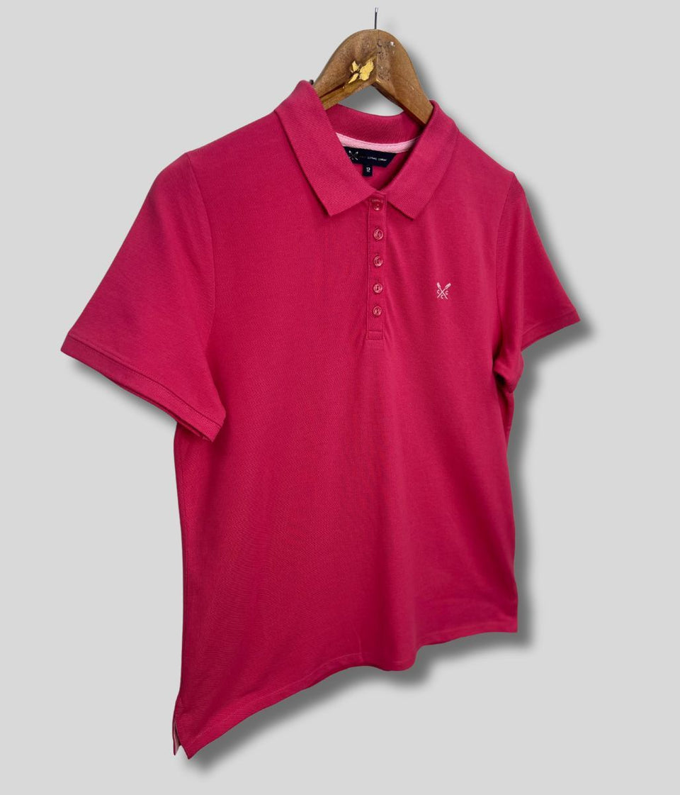Bright Pink Short Sleeve Logo Polo Shirt
