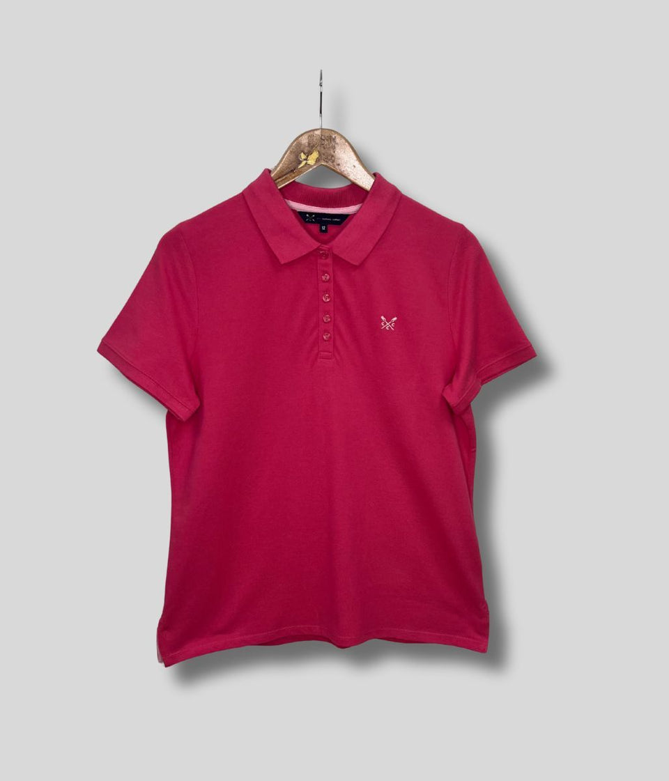 Bright Pink Short Sleeve Logo Polo Shirt
