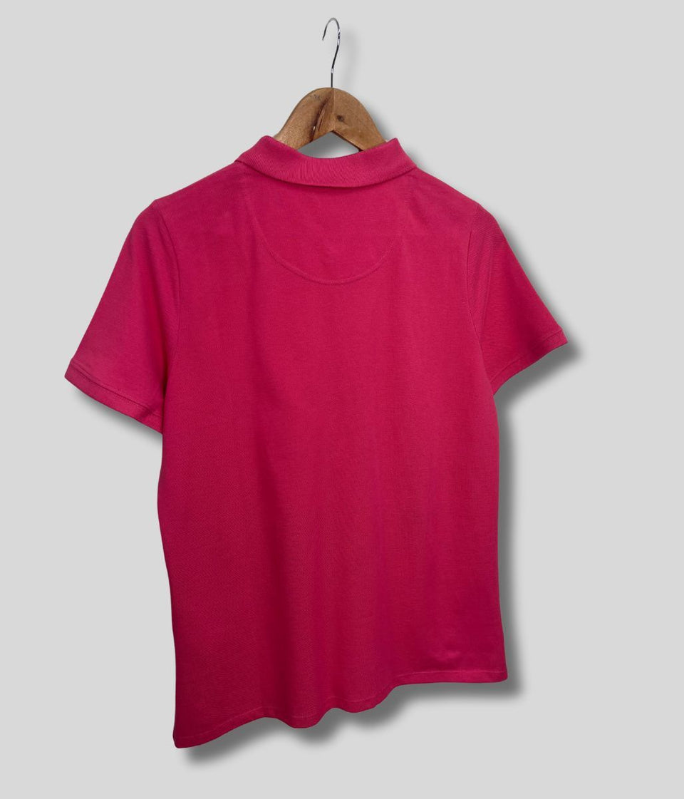 Bright Pink Short Sleeve Logo Polo Shirt