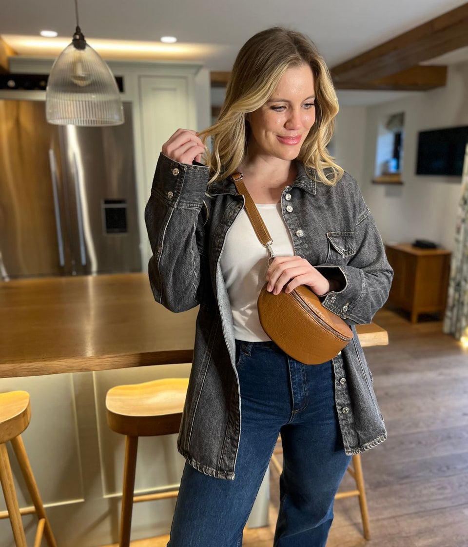 Washed Black Oversized Denim Shirt