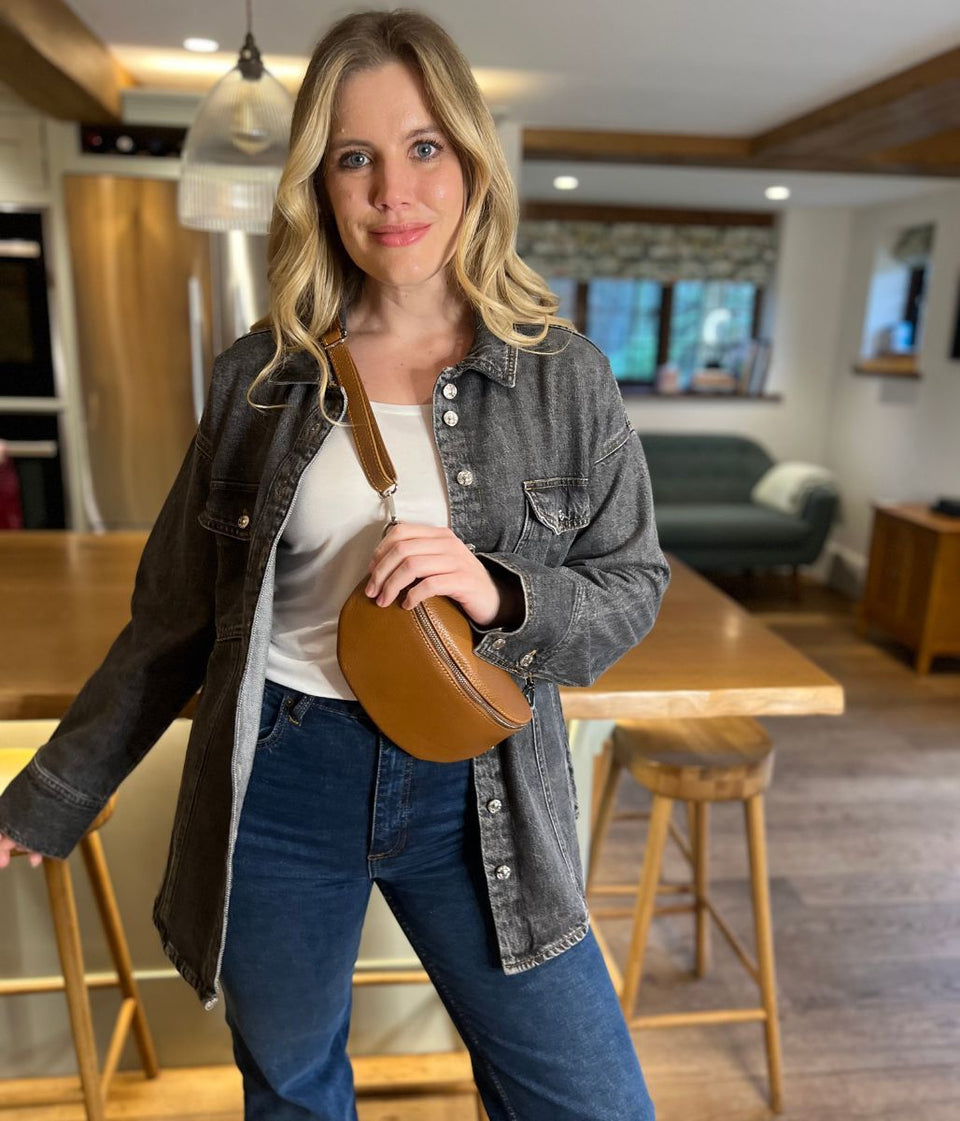 Washed Black Oversized Denim Shirt