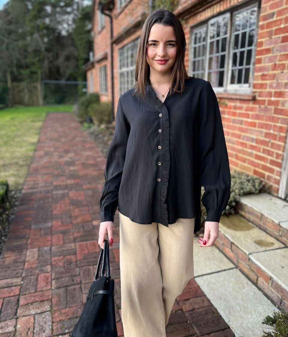 Black Ruffle Miley Shirt