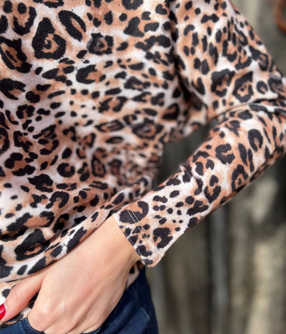 Leopard Print Batwing Top