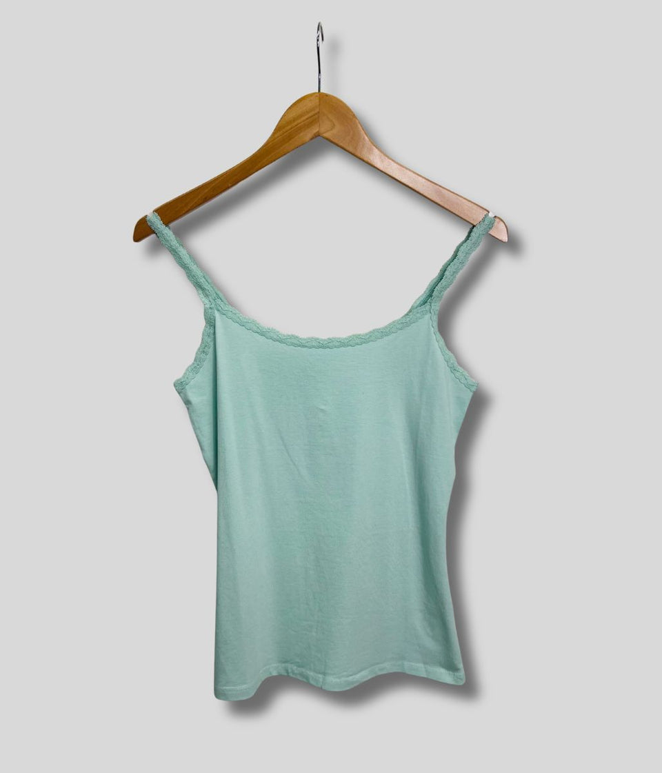 Mint Lace Trim Cami Top