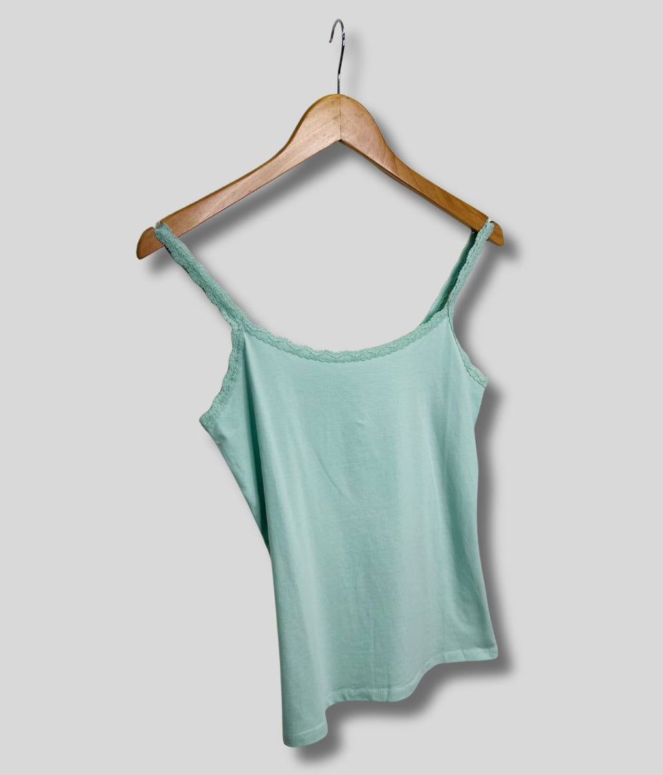 Mint Lace Trim Cami Top