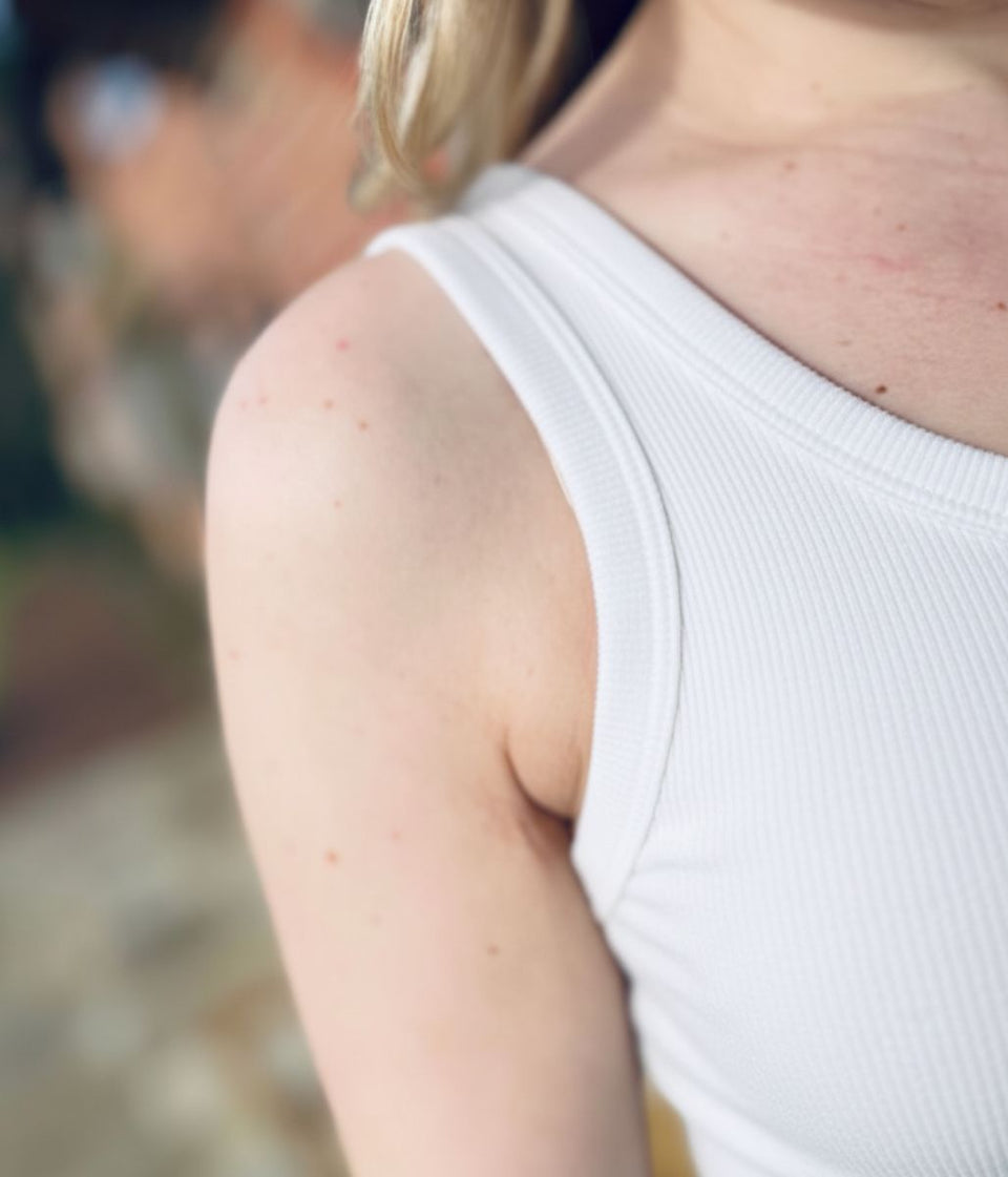 White Scoop Neck Ribbed Vest Top