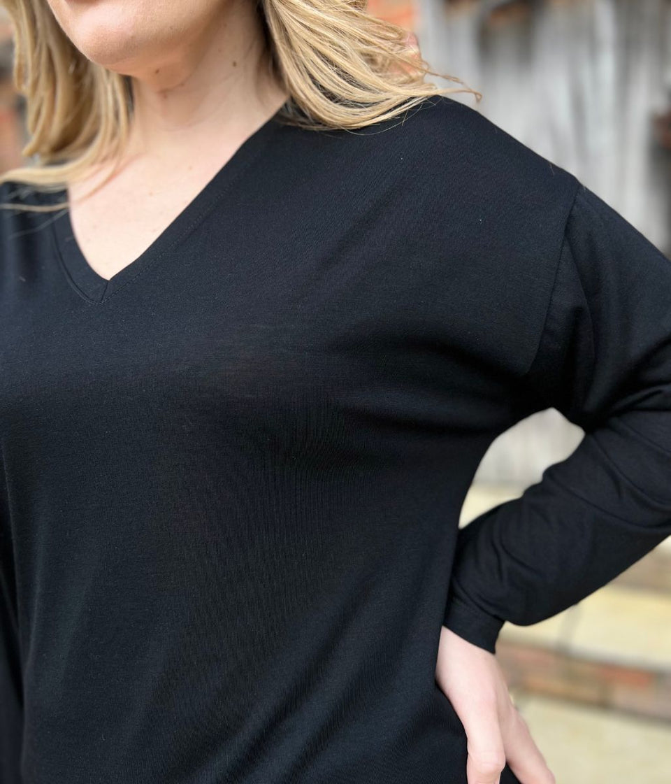 Black Long Sleeve Relaxed T Shirt