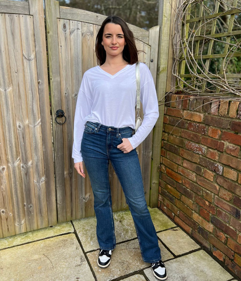 White Long Sleeve Relaxed T Shirt