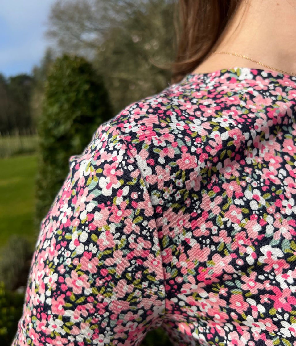 Pink Ditsy Floral Long Sleeve Top