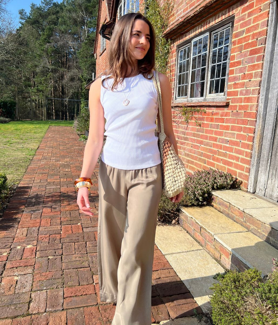 White Ribbed Premium Vest Top