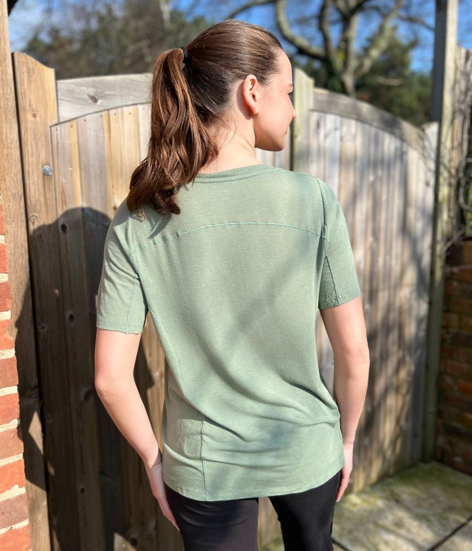 Green Good Move Mesh Side Panel T Shirt