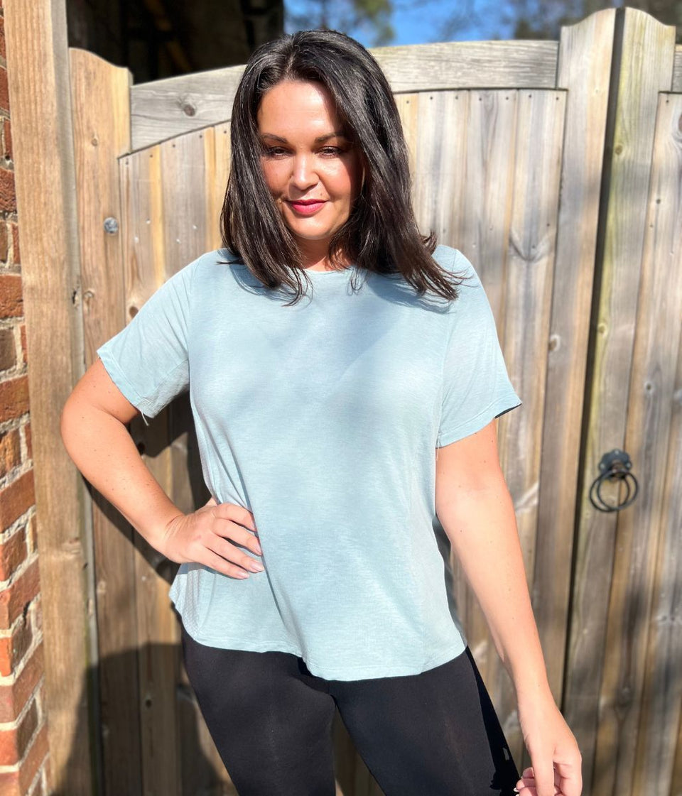 Duck Egg Good Move Mesh Side Panel T Shirt