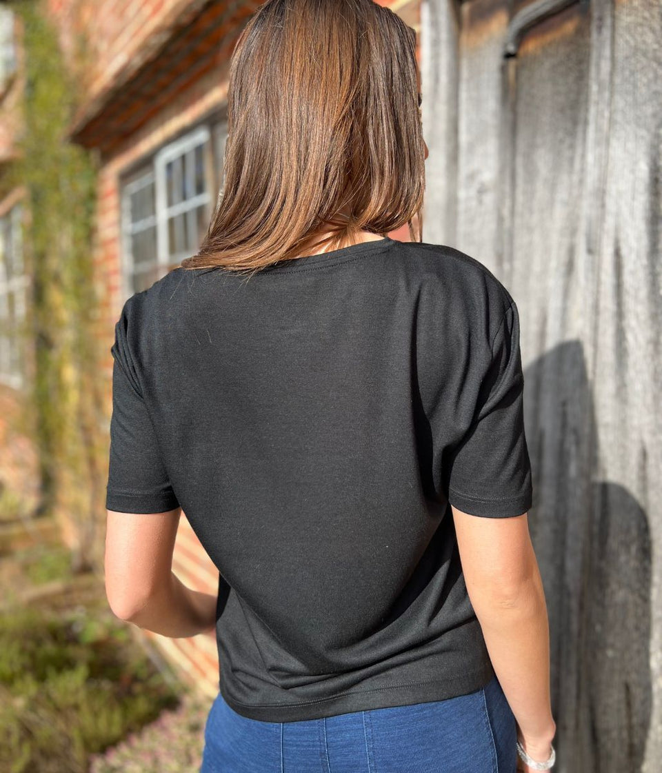 Black Crew Neck Relaxed T Shirt