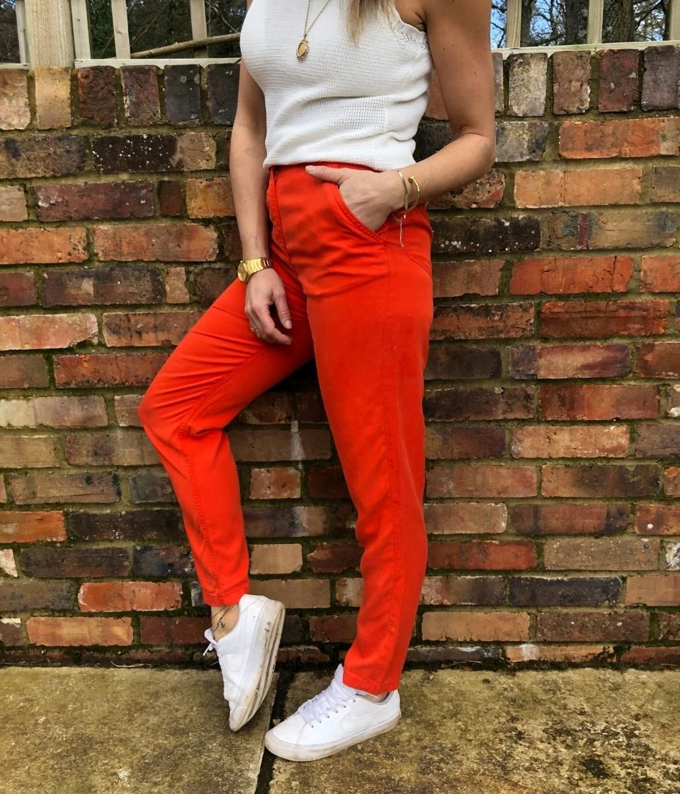 Orange Tencel Trousers Seconds