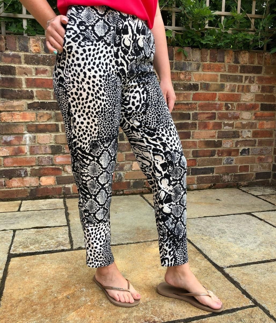 Monochrome Animal Print Trousers 12