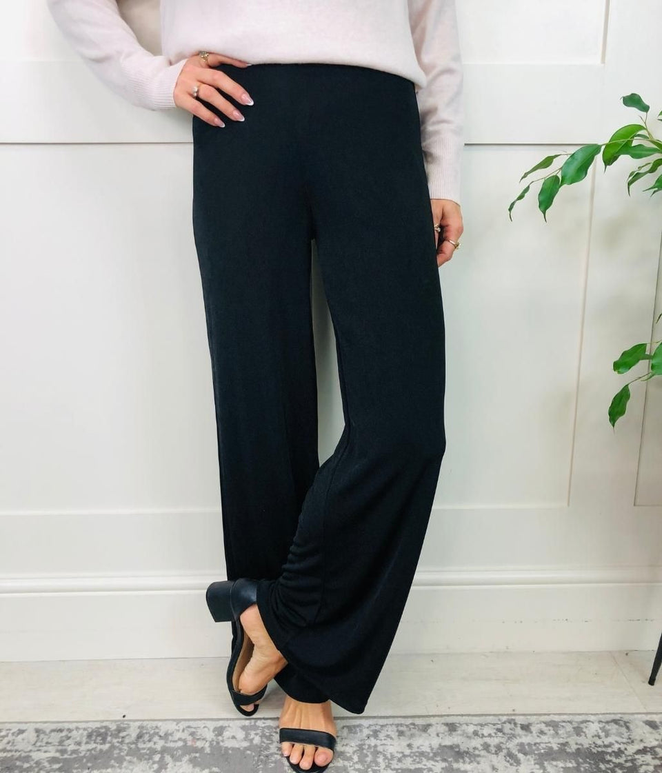 Black Straight Leg Stretch Trousers