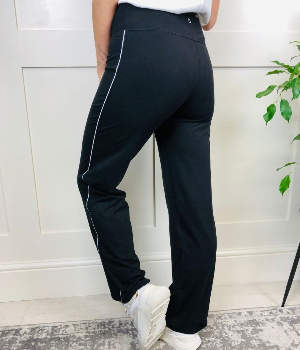 Black Cotton Rich Side Stripe Joggers