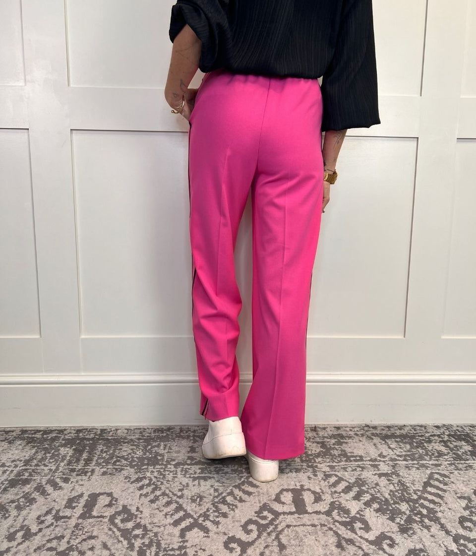 Pink high waisted wide leg trousers best sale