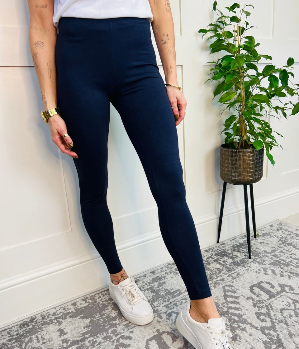 Navy High Waisted Leggings Highstreet Outlet UK