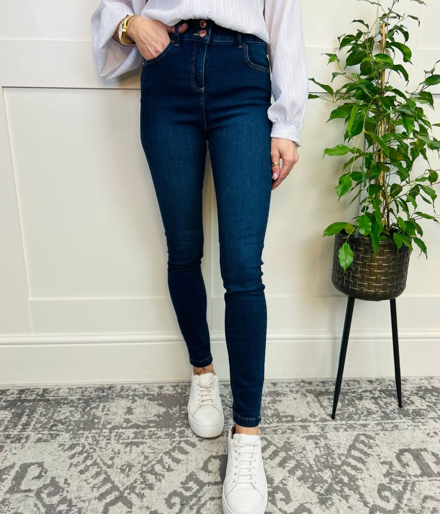 Essnce High Waist Bleach Wash Skinny Jeans