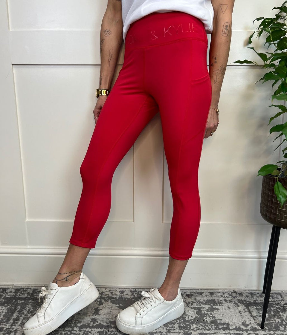 red kendal kylie leggings