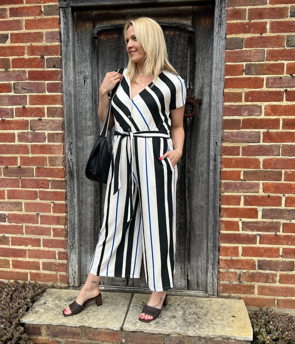 Stripe Jersey Jumpsuit