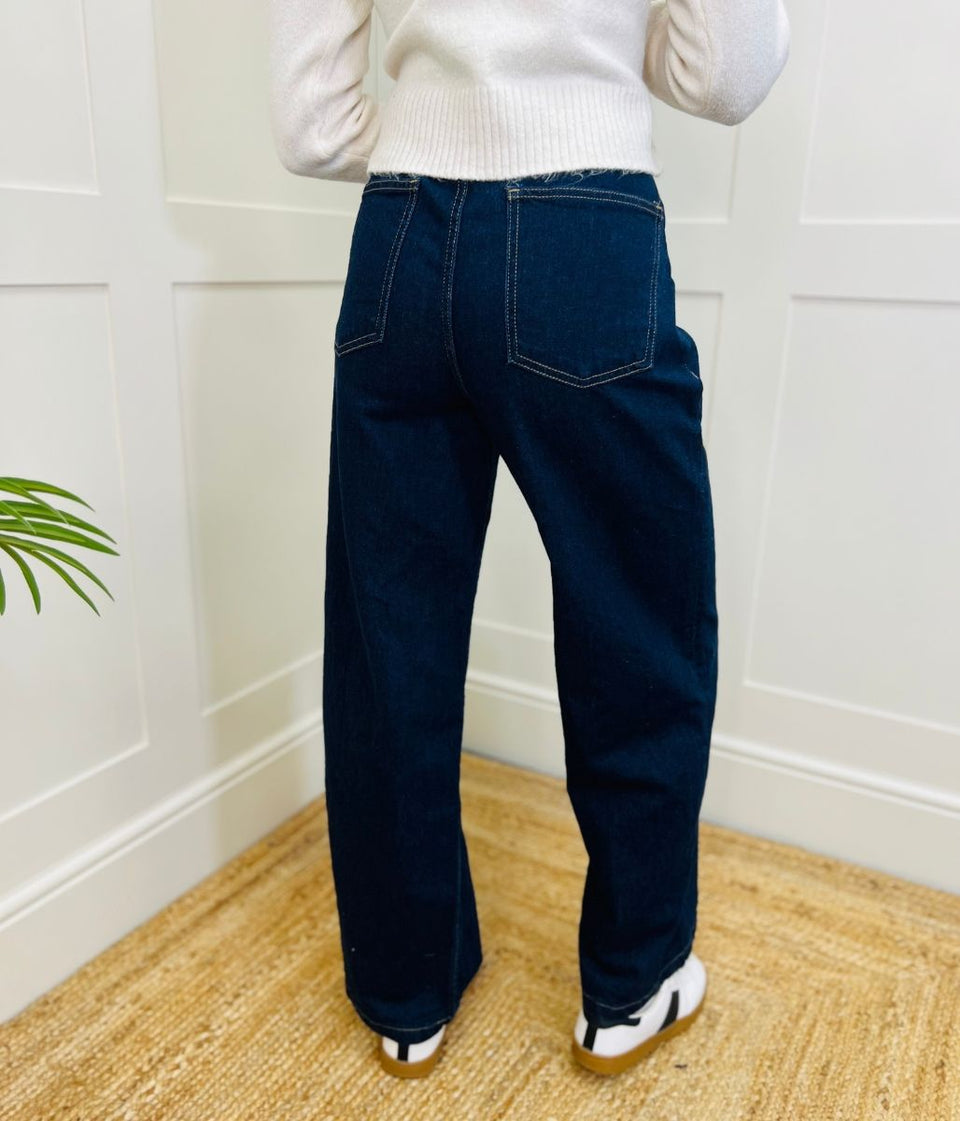 Indigo Denim Wide Leg Jeans