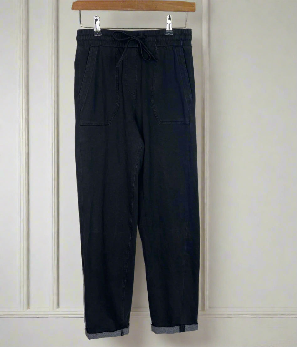 Black Cotton Rich Straight Leg Jogger Trousers