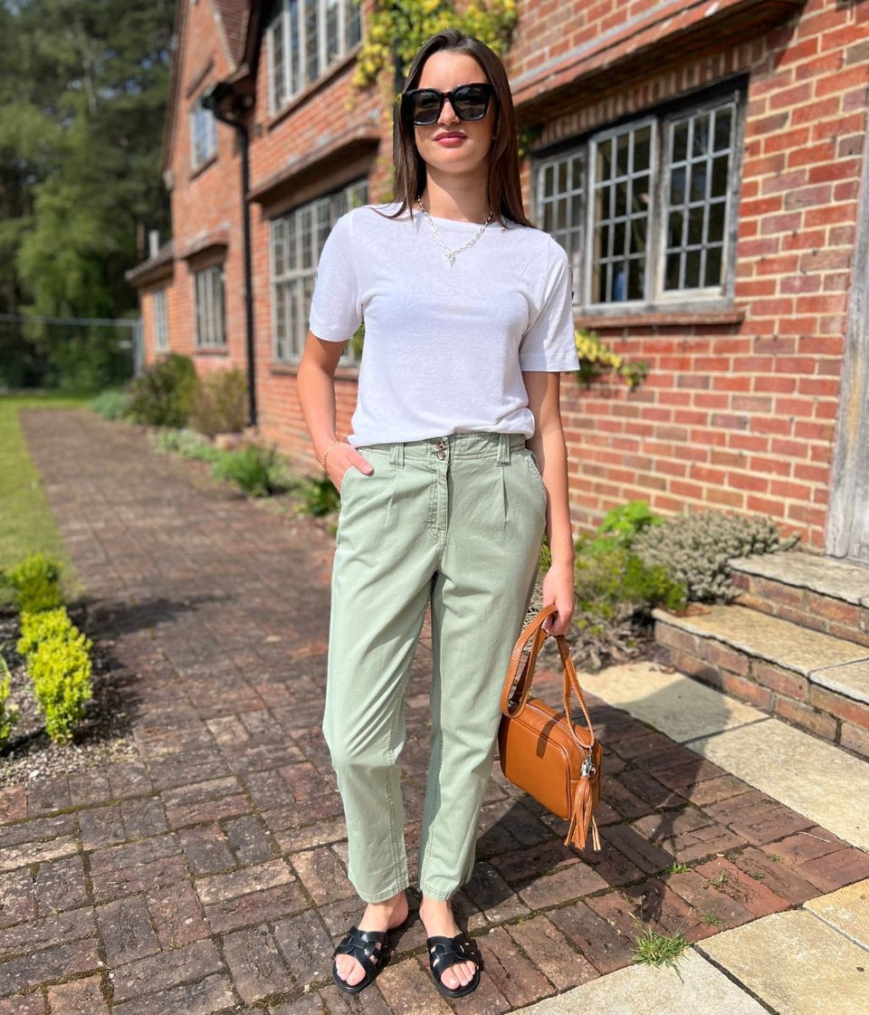 Green Pure Cotton Chinos