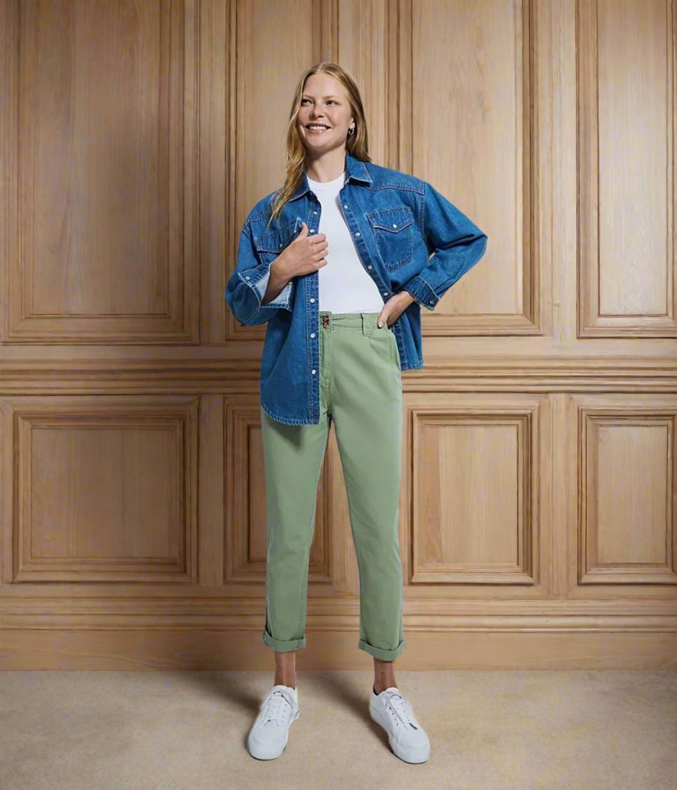 Green Pure Cotton Chinos