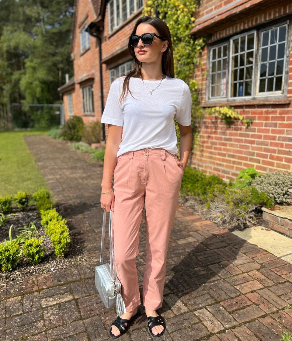 Dusky Pink Pure Cotton Chinos