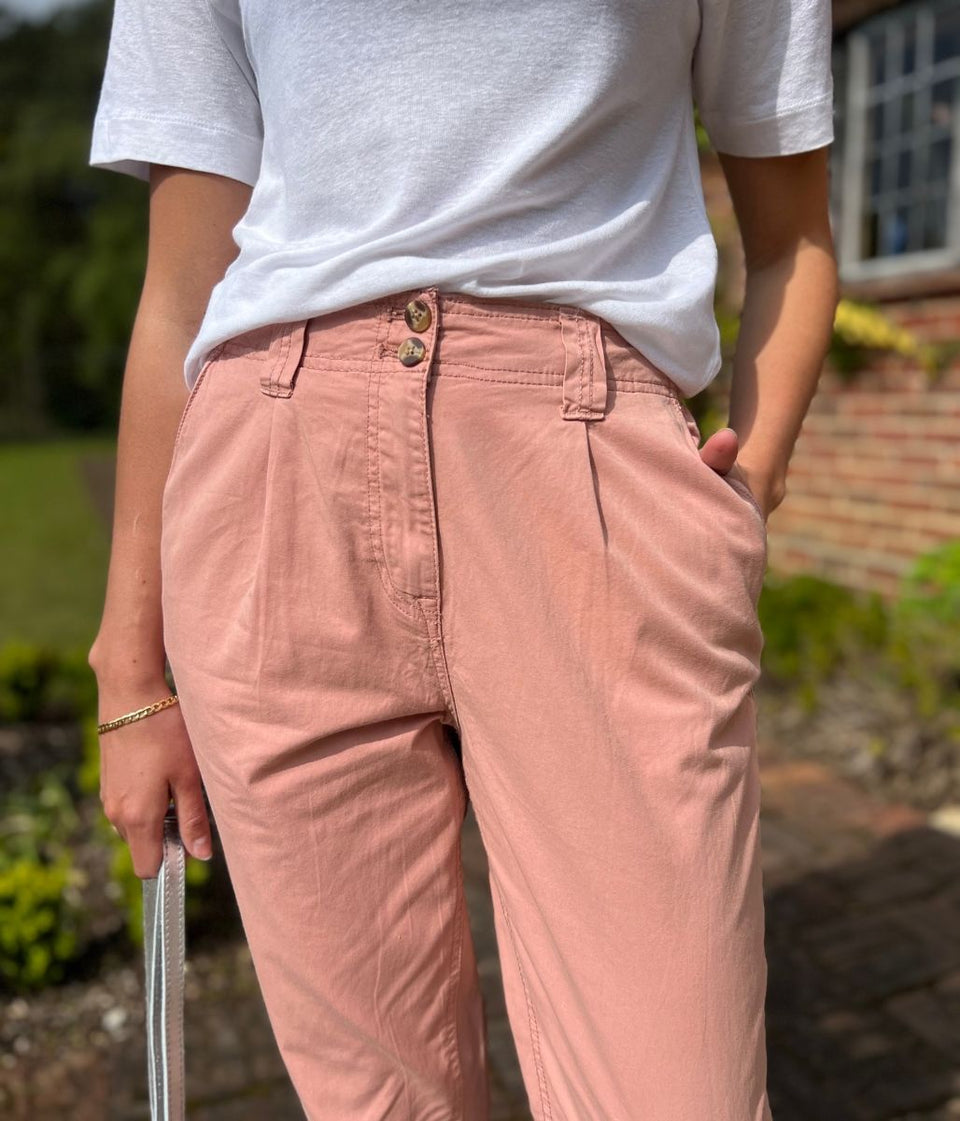 Dusky Pink Pure Cotton Chinos