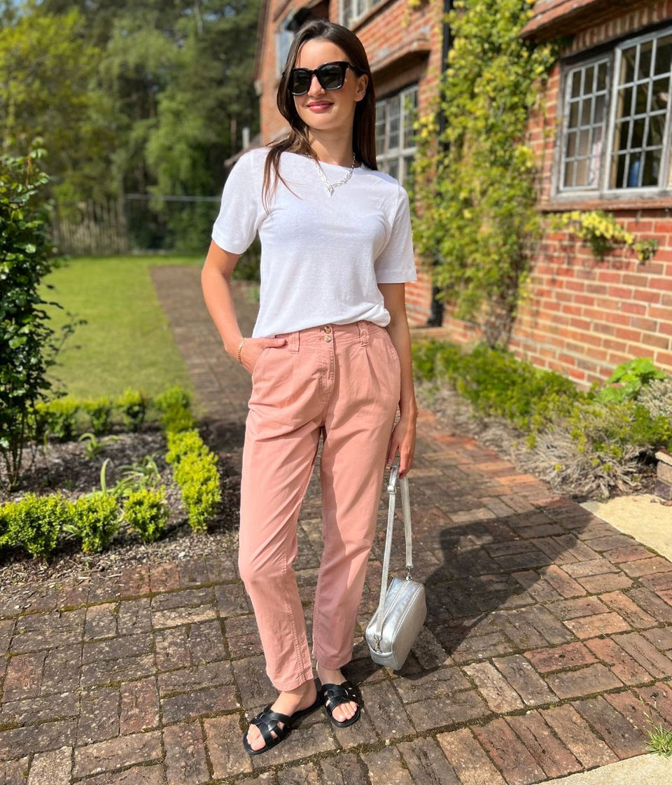 Dusky Pink Pure Cotton Chinos