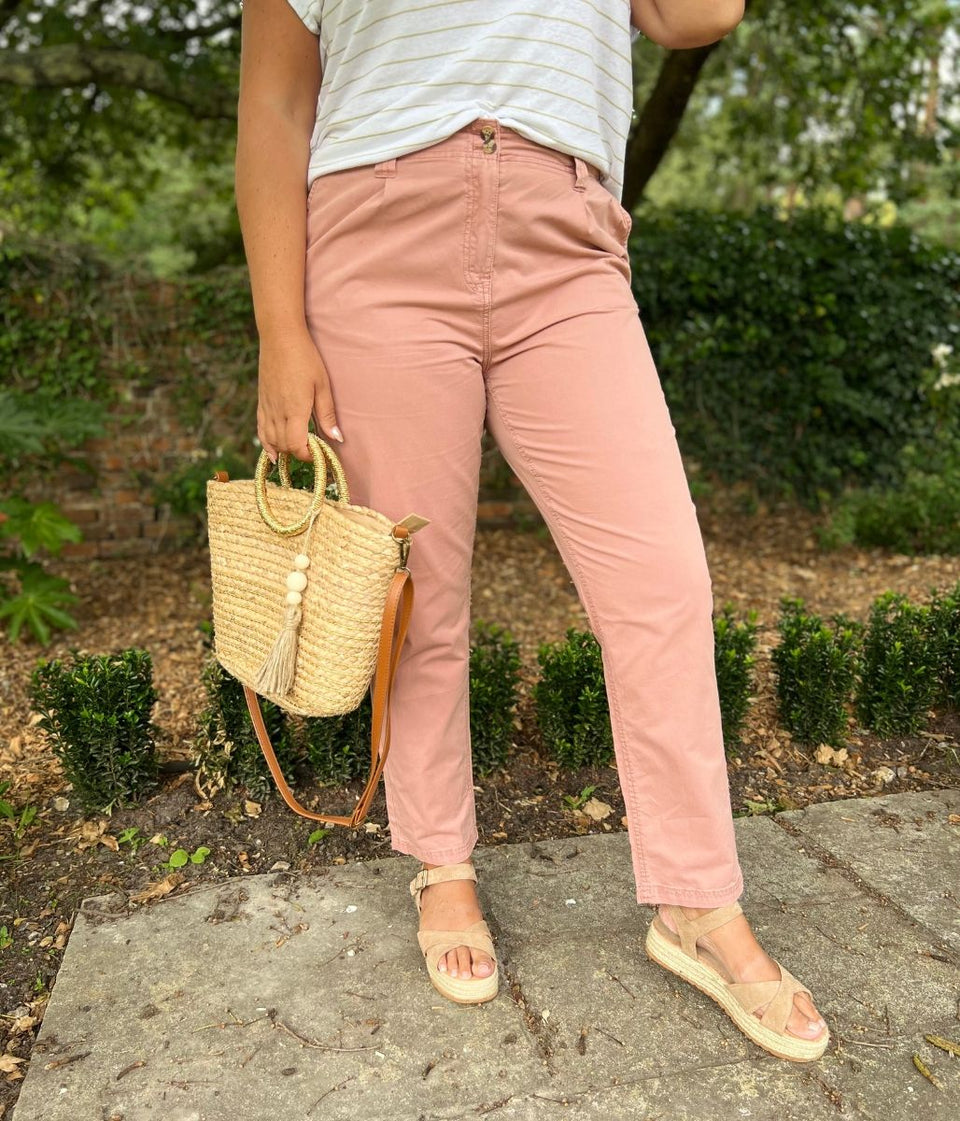 Dusky Pink Pure Cotton Chinos