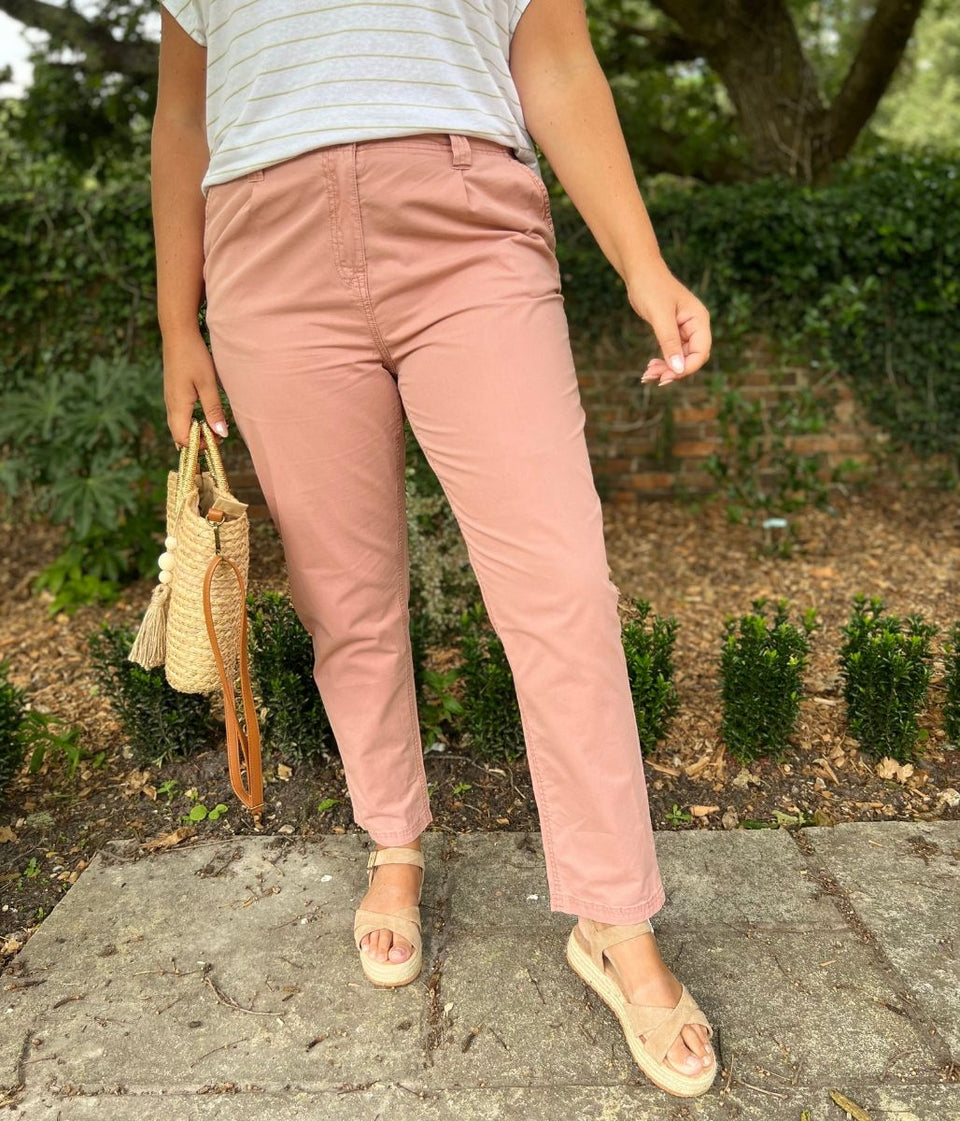 Dusky Pink Pure Cotton Chinos