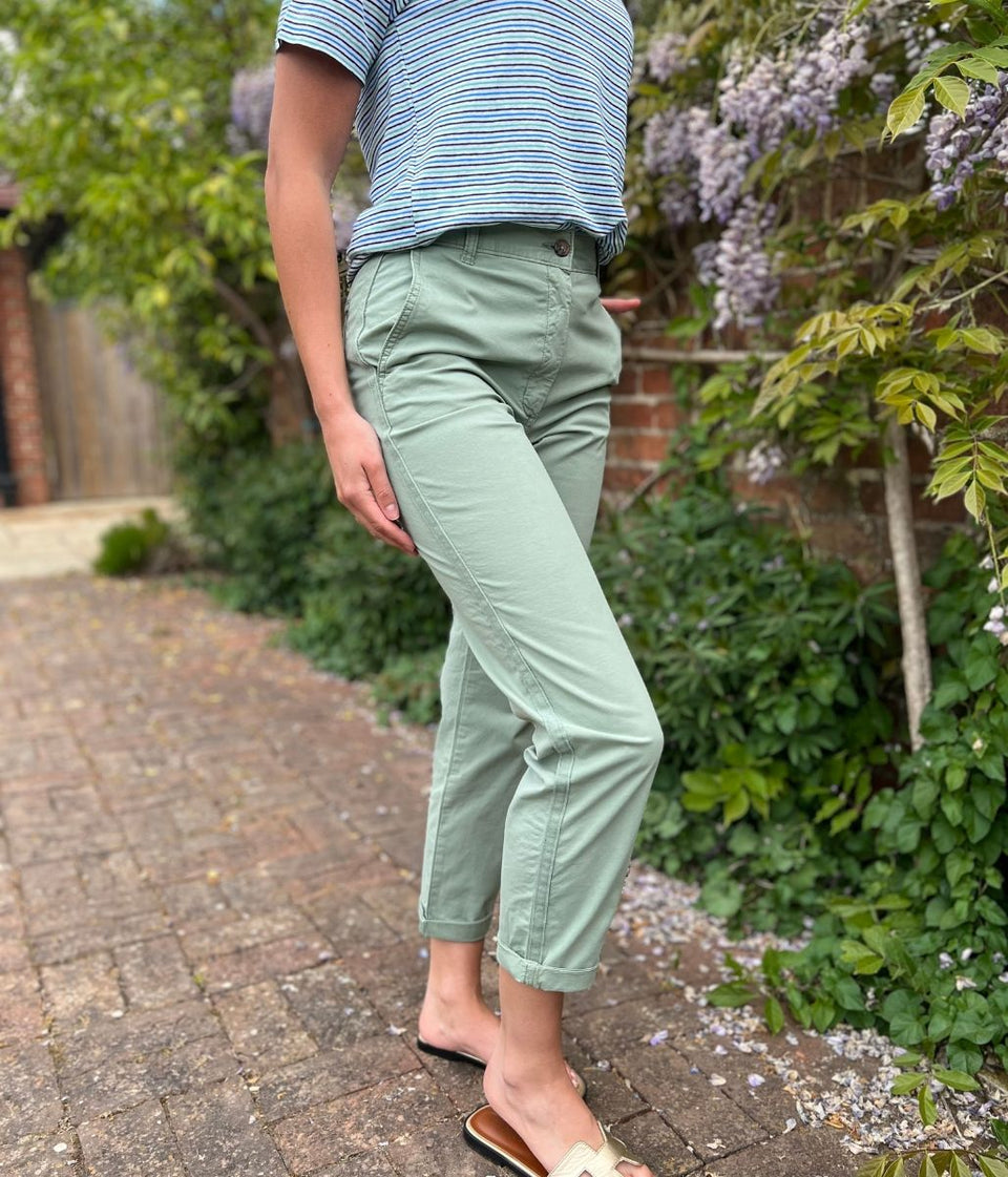 Khaki Cotton Rich Slim Fit Chino Trousers