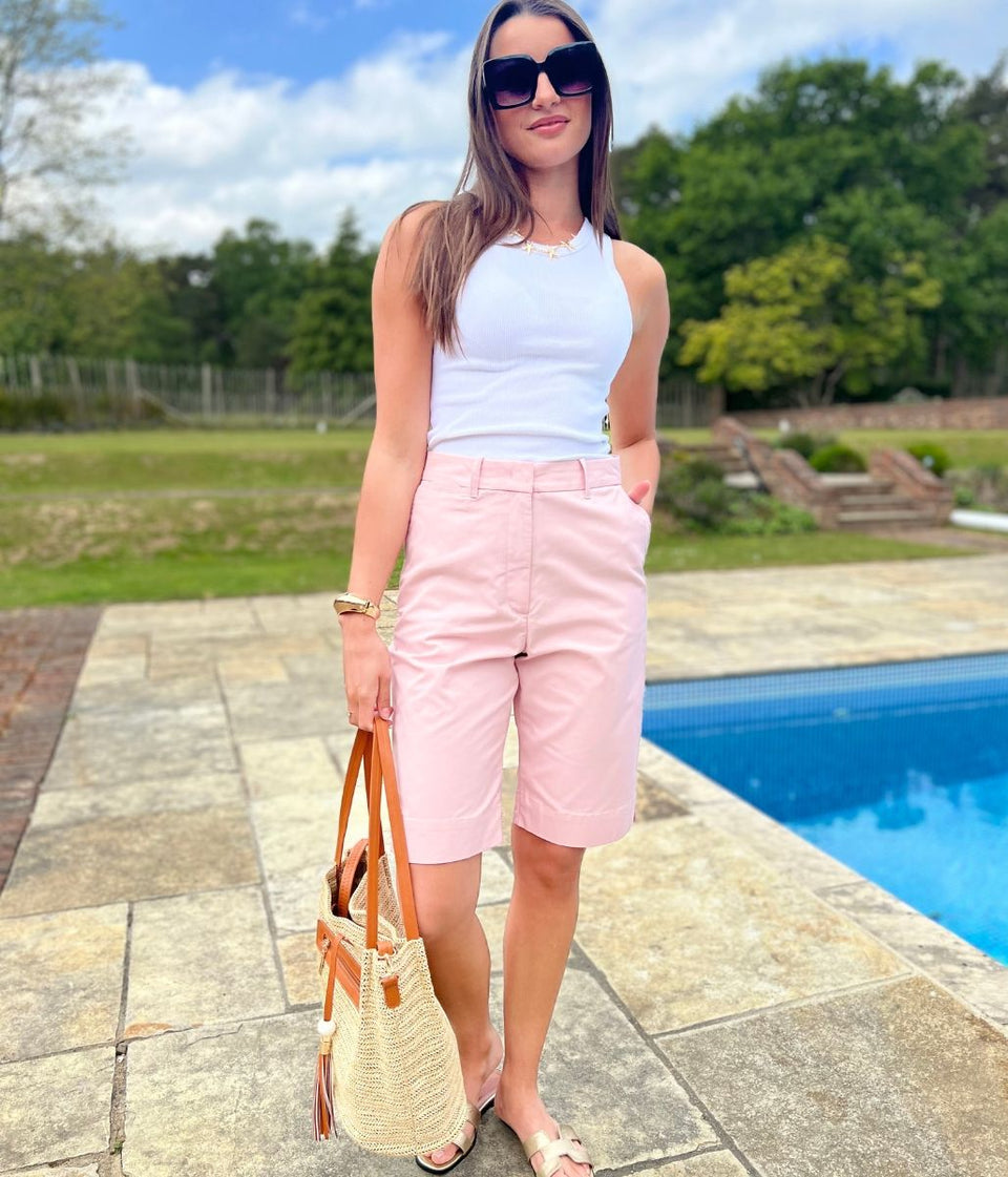 Pink Smart Tailored Shorts
