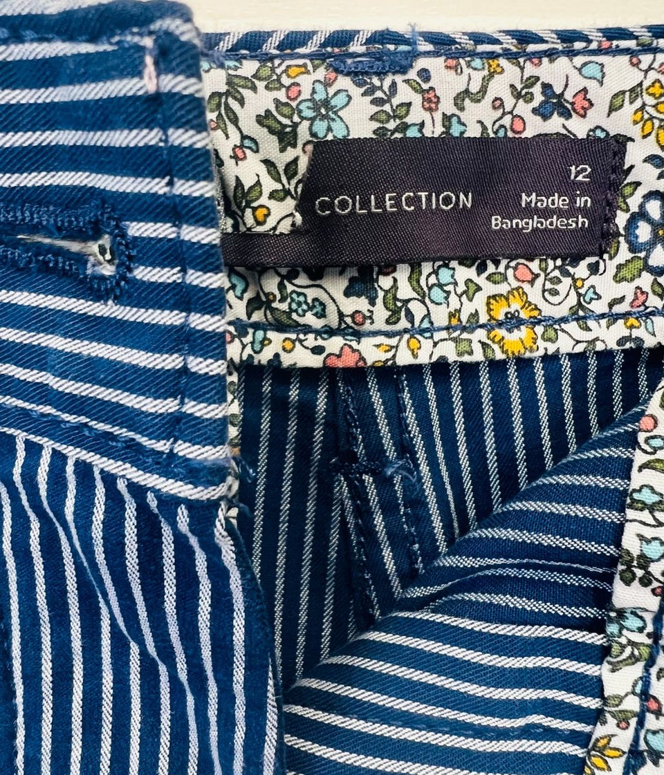 Navy Cotton Rich Striped Chino Shorts