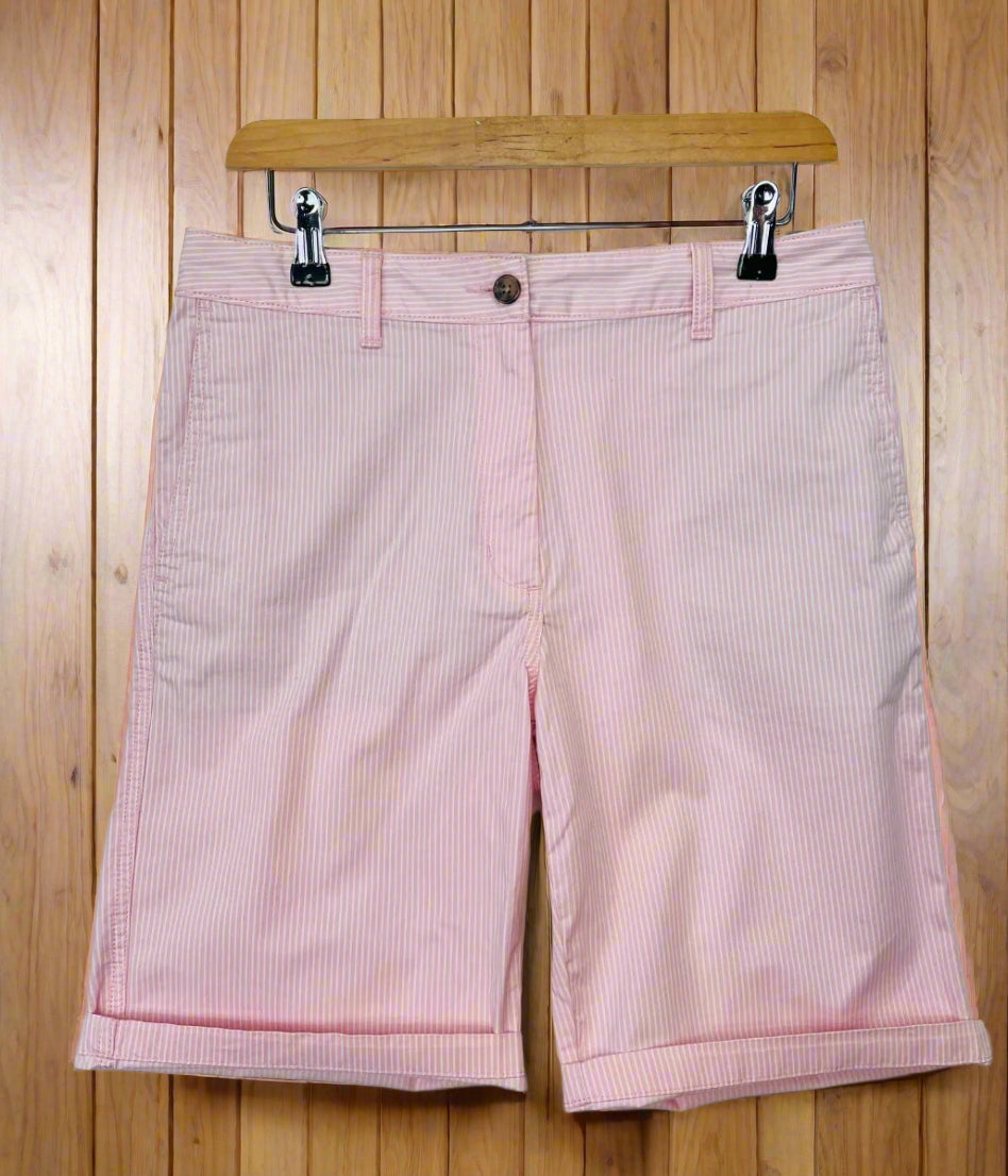 Pink Cotton Rich Striped Chino Shorts