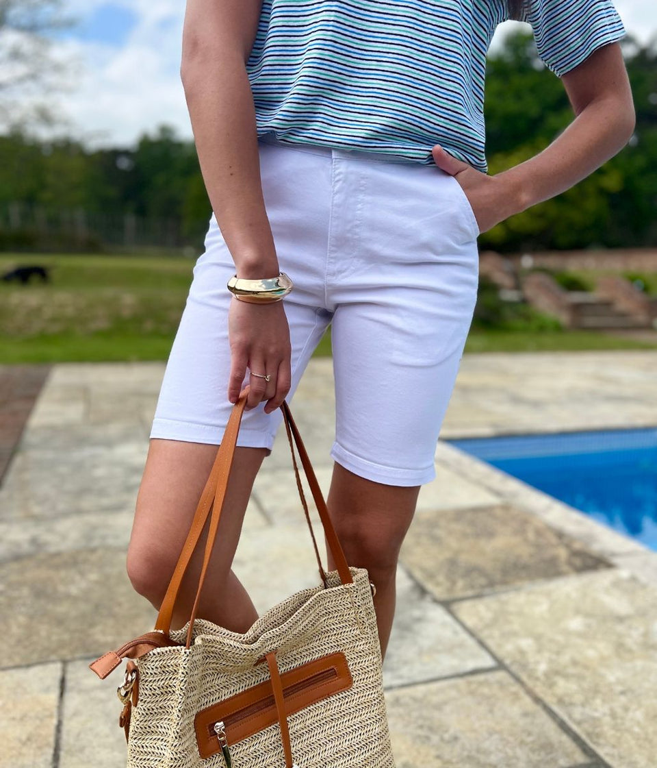 White Classic Chino Shorts