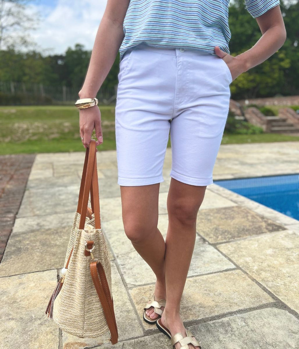 White Classic Chino Shorts
