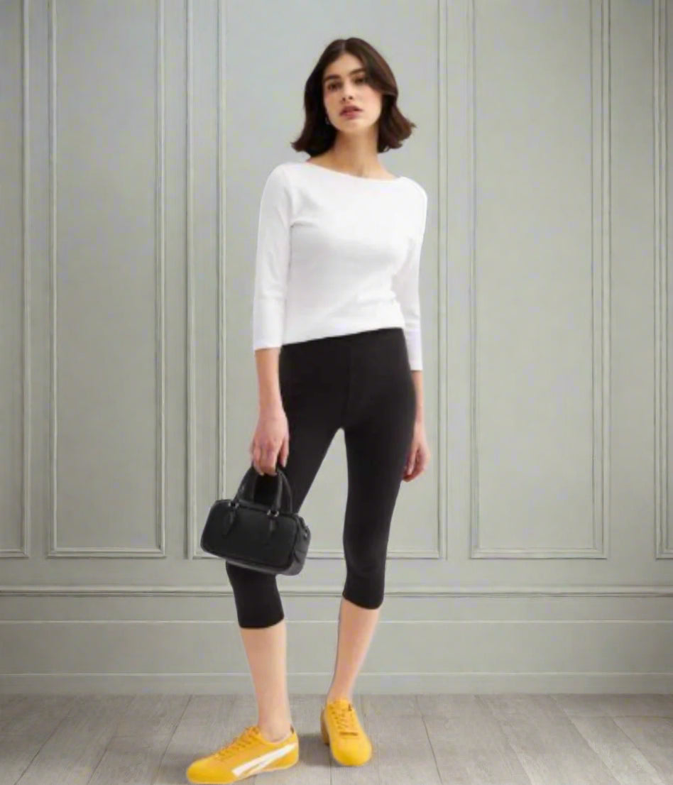 Black Capri Stretch Leggings