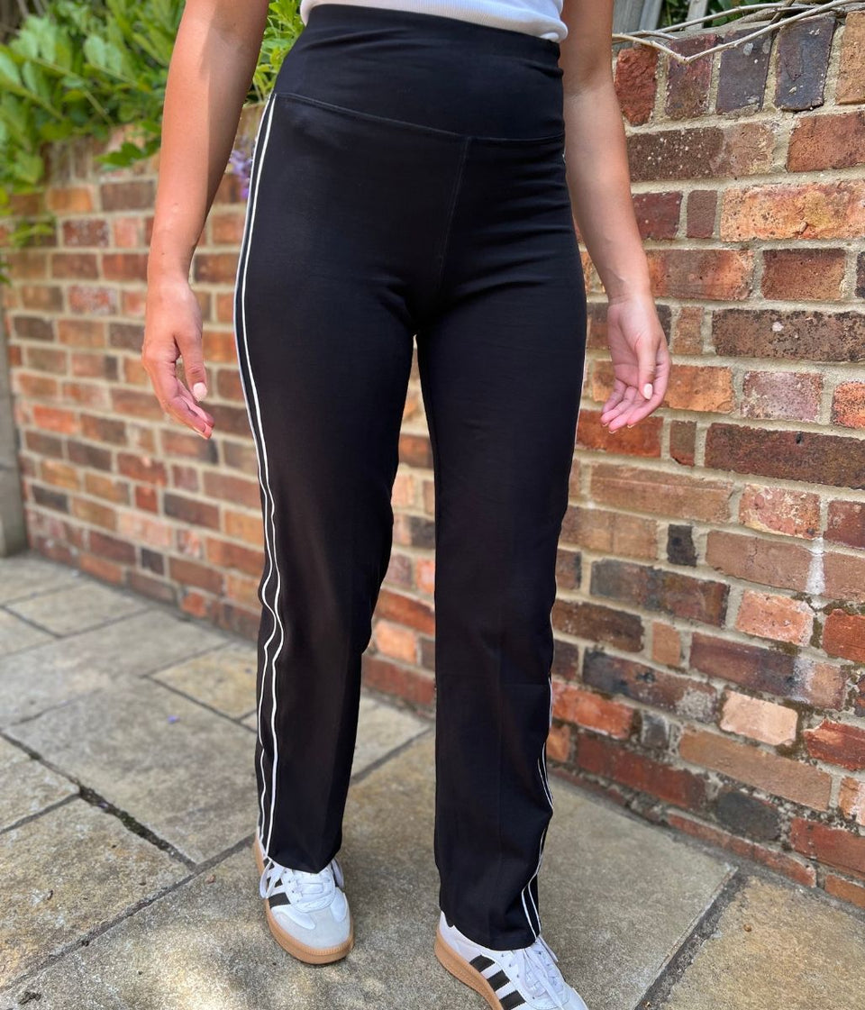 Black Cotton Rich Side Stripe Joggers