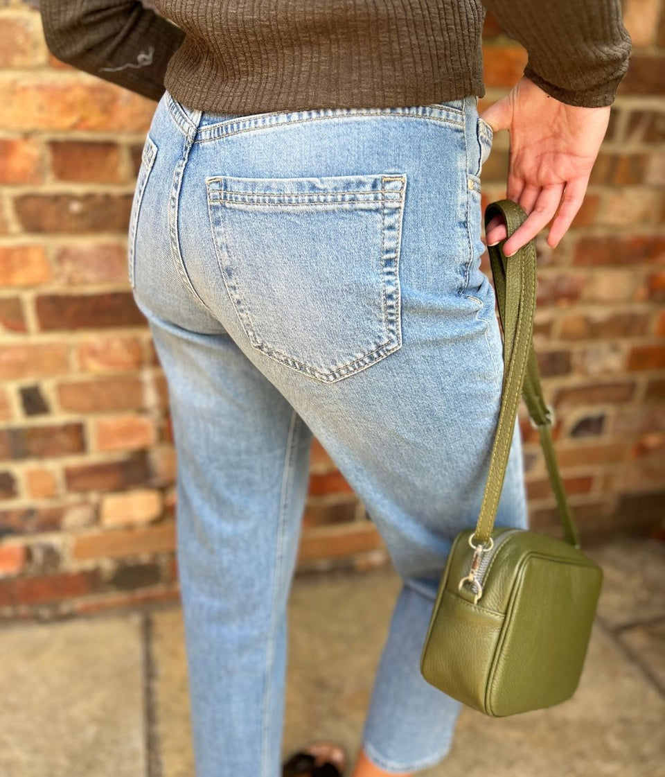Light Denim Girlfriend Turn Up Jeans