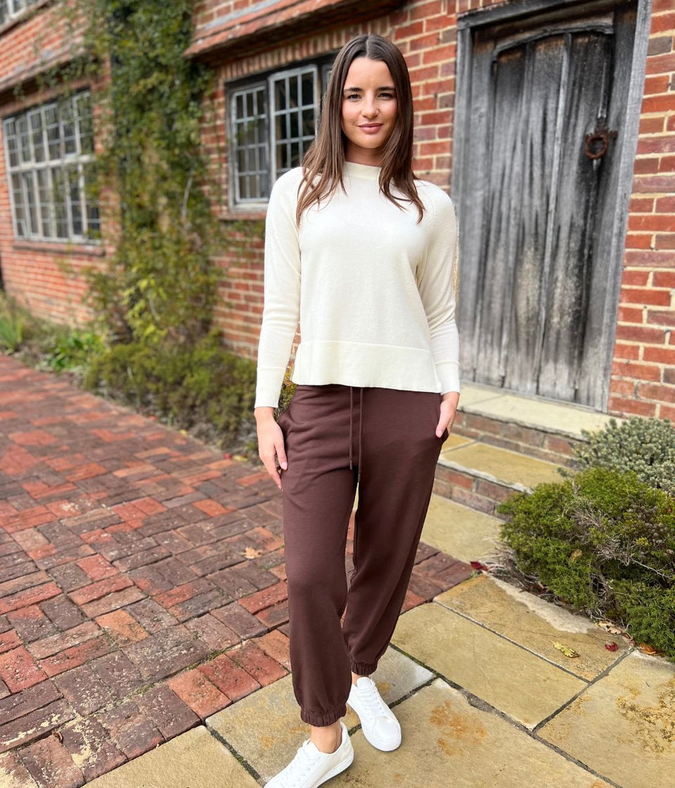 Brown Cotton Rich Cuffed Joggers