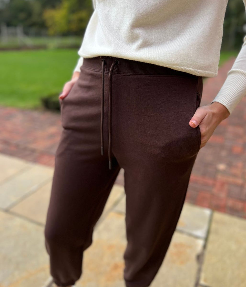 Brown Cotton Rich Cuffed Joggers