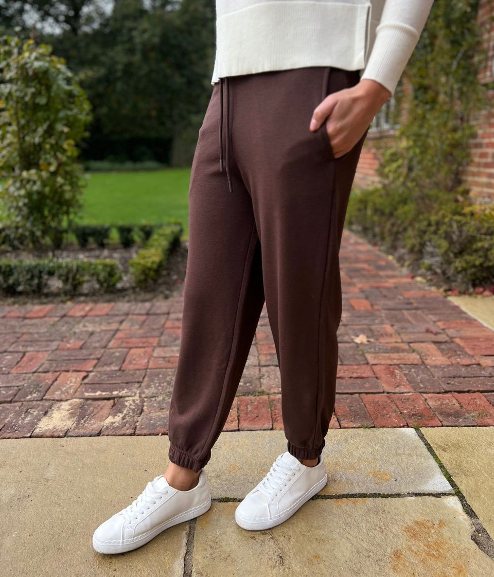 Brown Cotton Rich Cuffed Joggers