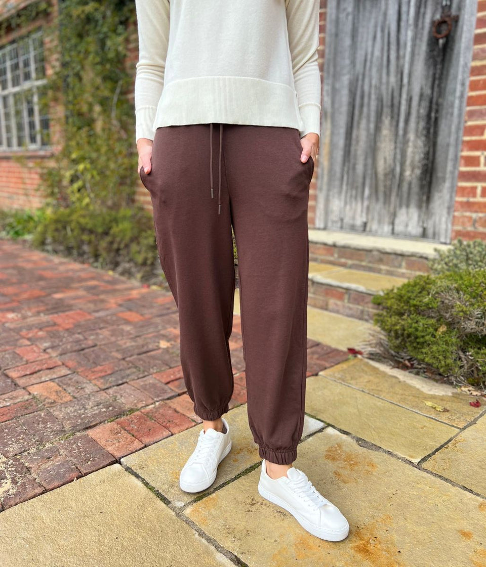 Brown Cotton Rich Cuffed Joggers